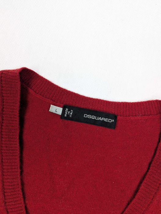 Dsquared2 czerwony sweter 100% wełna L