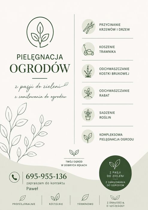 Pielęgnacja ogrodów Pielenie, koszenie, przycinanie