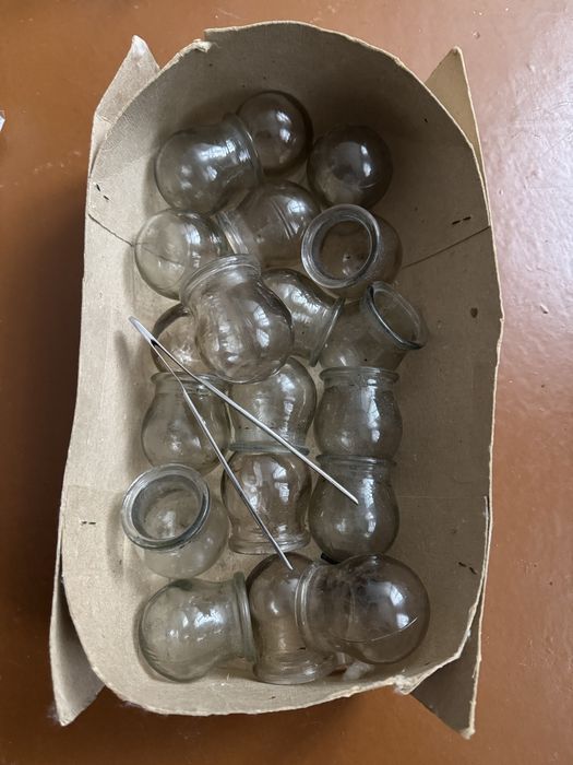комплект скляних медичних банок часів СРСР (вакуумних банок).