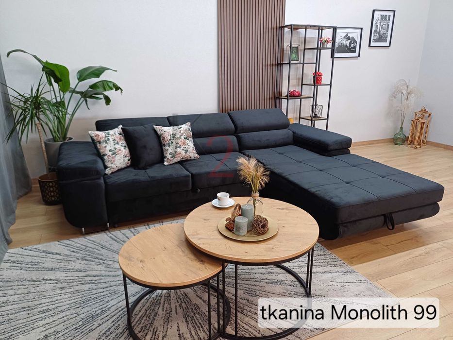 Narożnik ALEX Rogówka Kanapa Sofa Rozkładana USB Łóżko +GRATIS