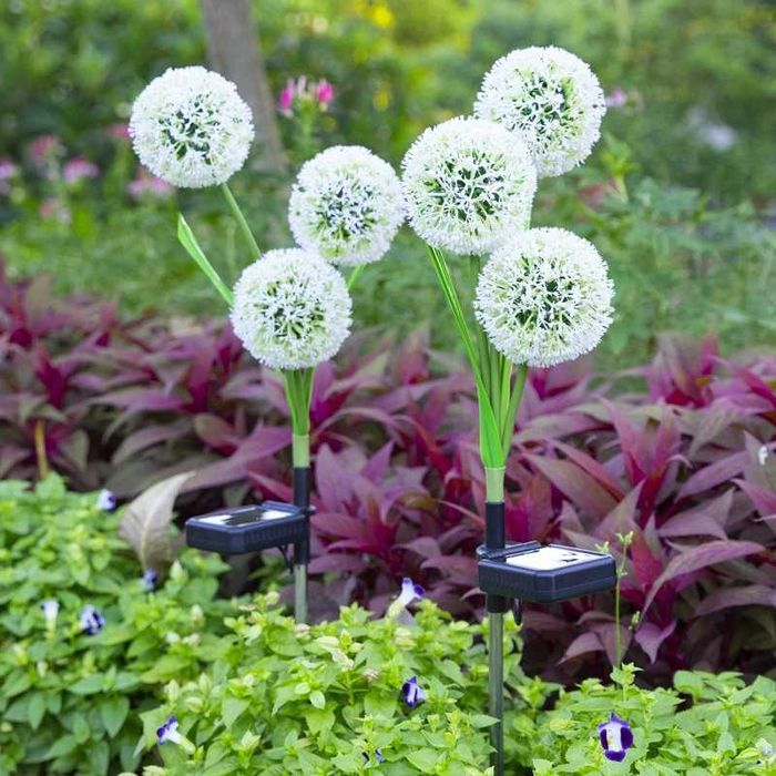 Solarne Lampki Ogrodowe LED Kwiaty Wodoodporne Z Czujnikiem