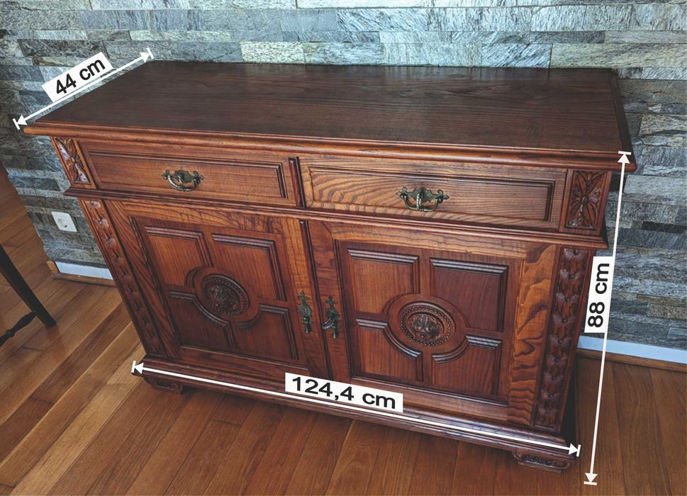 Mobília de sala de jantar em madeira maciça de carvalho!