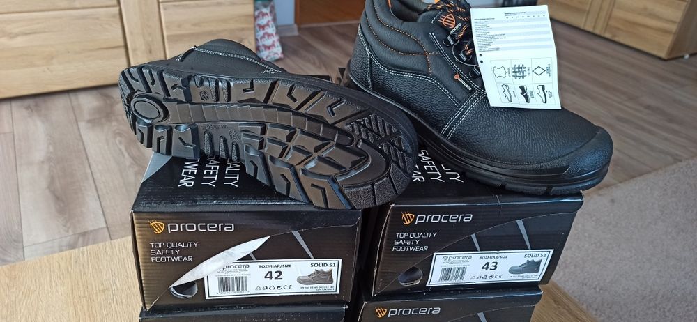 Procera solid s1 buty robocze, buty z noskiem, wzmacniane obuwie