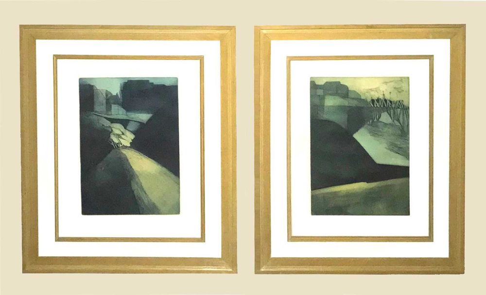 Par de Serigrafias da pintora MARILIA VIEGAS 1984 (pintura arte quadro serigrafia tecnica mista, gravura