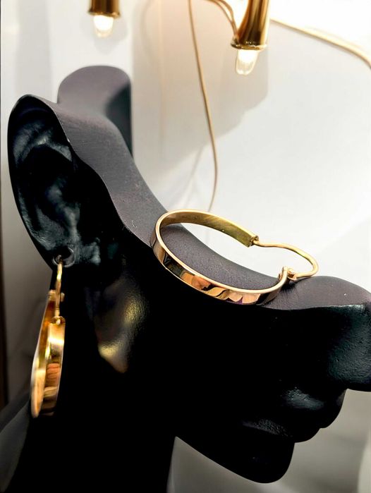 Złote kolczyki 585 – eleganckie, klasyczne koła 3,23g P.268