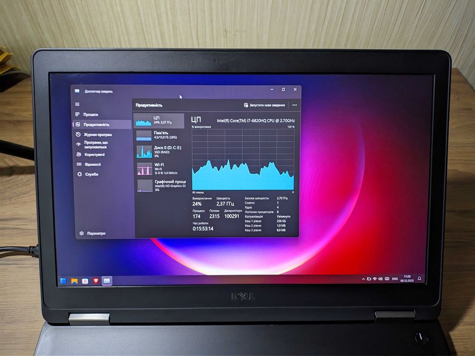 Dell Latitude E5570/15.6" FULL HD IPS/i7-6820HQ/16 GB DDR4/256 GB NVMe