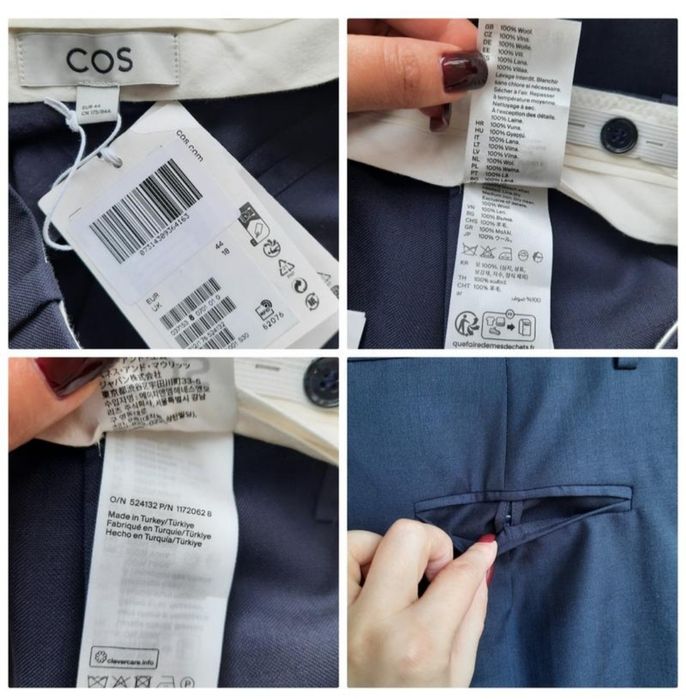 Cos новые шерстяные брюки с защипами