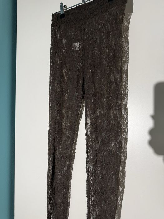 Legginsy czekolada koronka