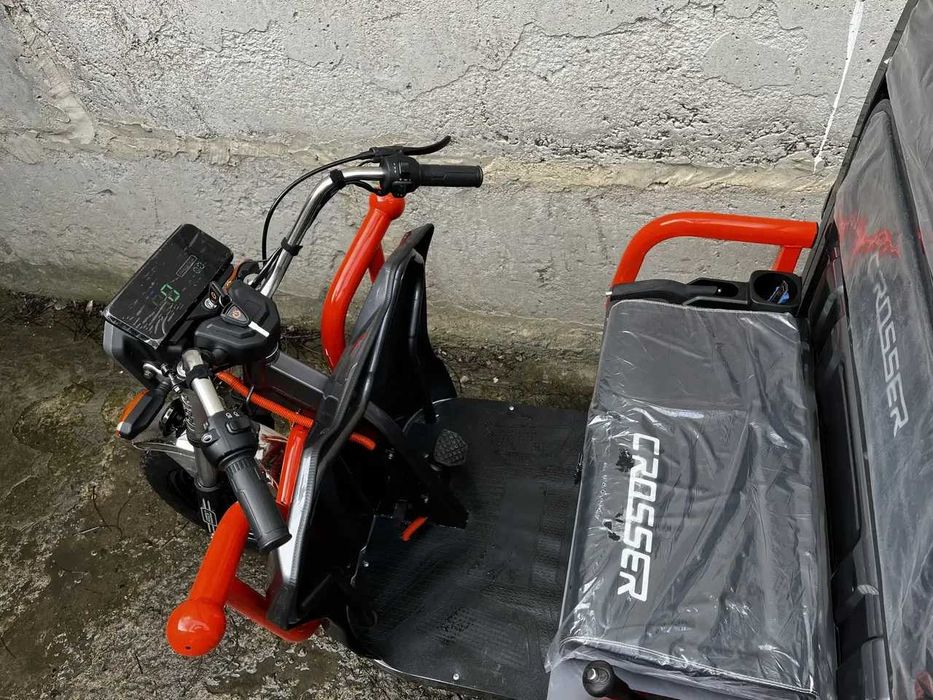 Вантажний електроскутер муравей Crosser Cargo 16/118 1200W-1500w  Сірий