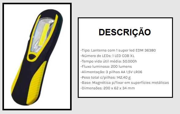 lanterna LED + embalagens de pilhas (artigo NOVO)