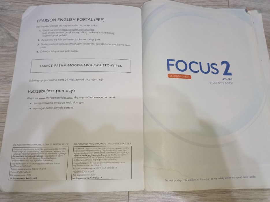 Focus 2 A2+/ B1 podręcznik 2019 Pearson