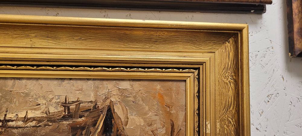 Obraz olejny J.P. Nielsen, 45×55 cm, oryginalna etykieta galerii