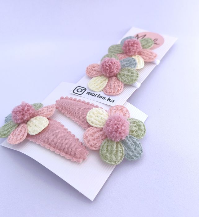 Zestaw ozdób do włosów gumki spinki handmade