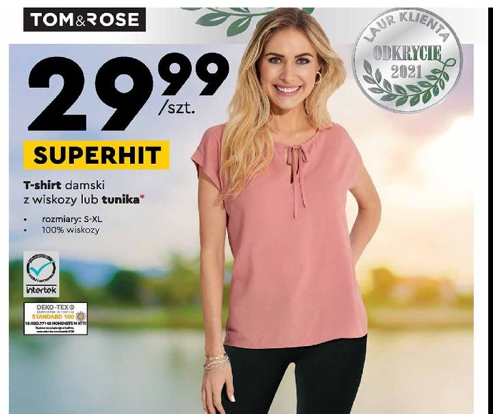 Nowa wiskozowa bluzka tom rose rozmiar S