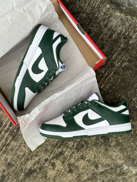 Кросівки Nike Dunk Low Michigan State Team Green Данки зелені