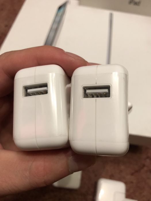 Оригинальные зарядные устройства, блочки, адаптеры из коробки iPad