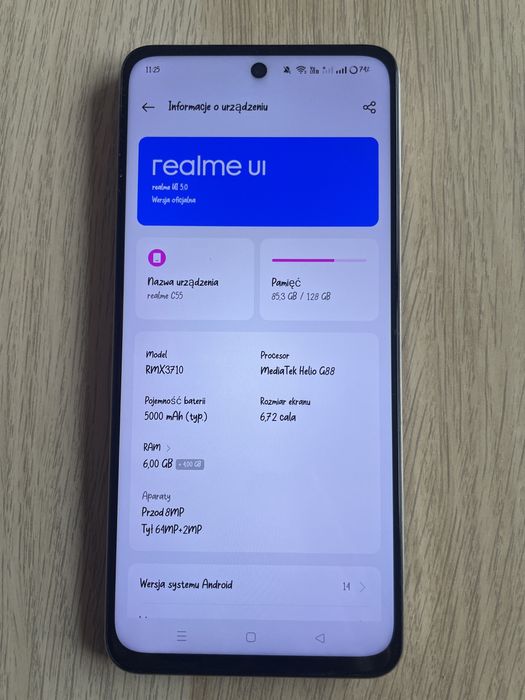 Realme C55 Gold 6/128 GB stan Sprawny 100%
