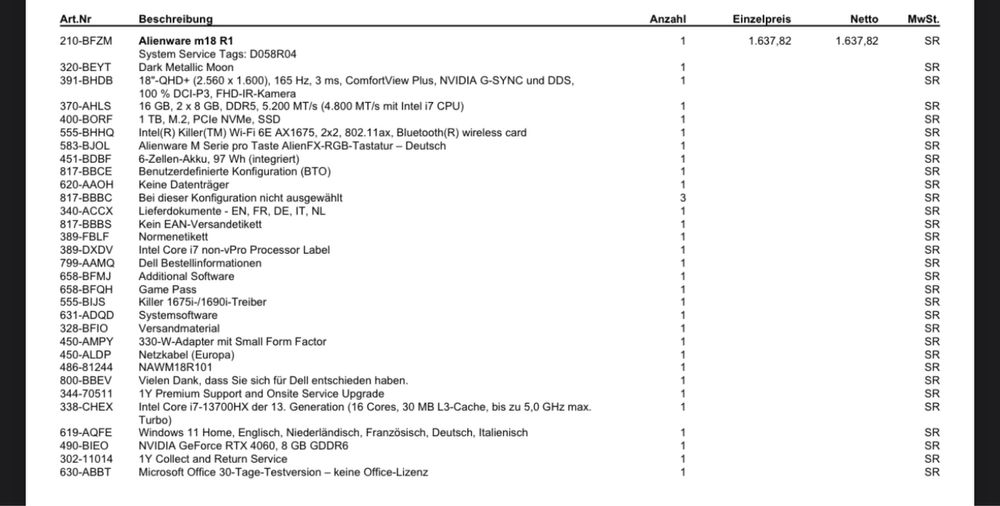 Laptop Gamingowy DELL Alienware m18 R1 i7 13700/4060