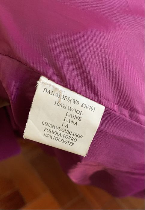 Casaco comprido 100% lã