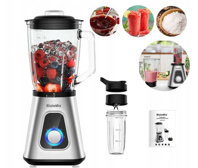 Biolomix SF701 Blender 1300W, 6 Ostrzy, 3 Prędkości,