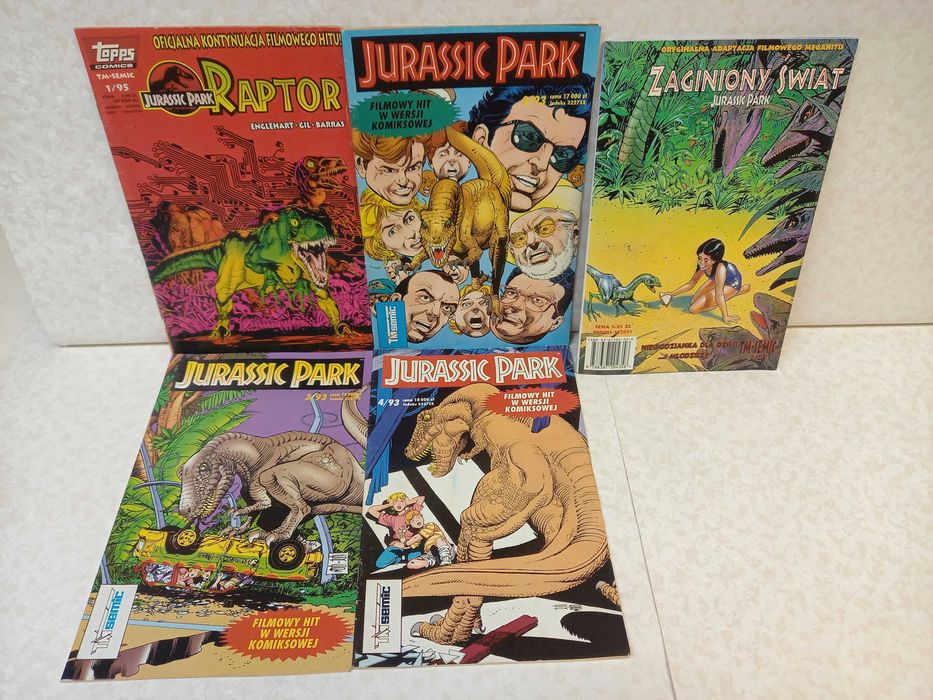 Jurassic Park Jurajski TM-Semic 2-4/93 + 1/95 Raptor + Zaginiony Świat