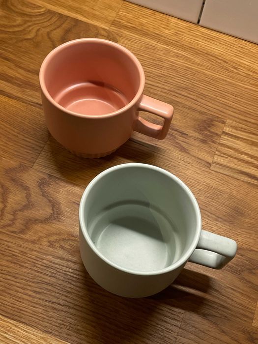 Dwa Kubki - różowy i miętowy