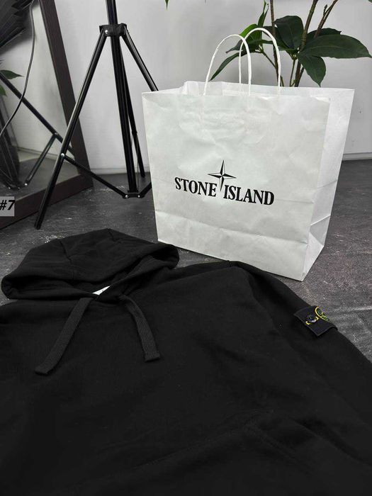 Стоник Кофта Черная Худи Новое • STONE ISLAND Толстовка Чорна