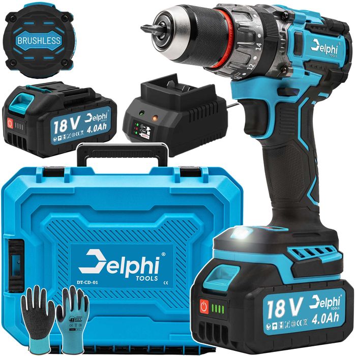 Акумуляторна ударна дриль-шурупокрут Delphi Tools 18V 4Ah 1950об/хв PL
