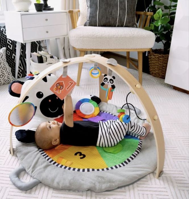 Розвиваючий килимок якісний  Baby Einstein "Zen’s Activity Milestones", дитячий розвиваючий коврик