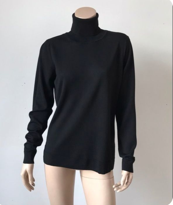 BLU sweter golf damski L 100% wełna merino