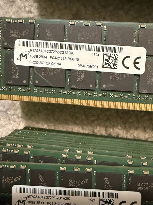 Moduły ram pamięć serwerowa ECC DDR4 Micron 16GB 2133  2RX4