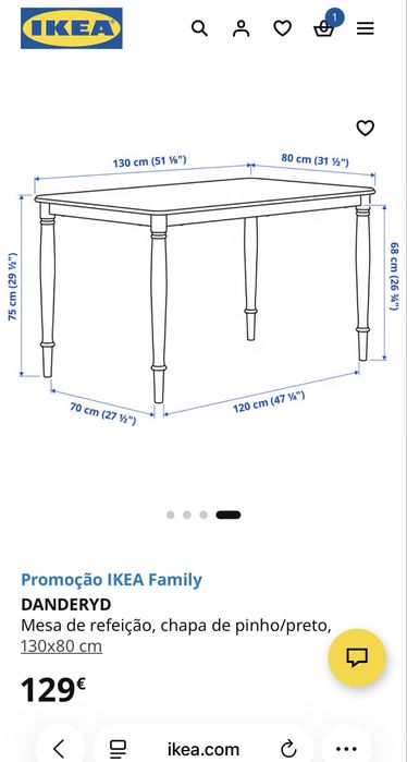 Mesa em pinho castanha e preta