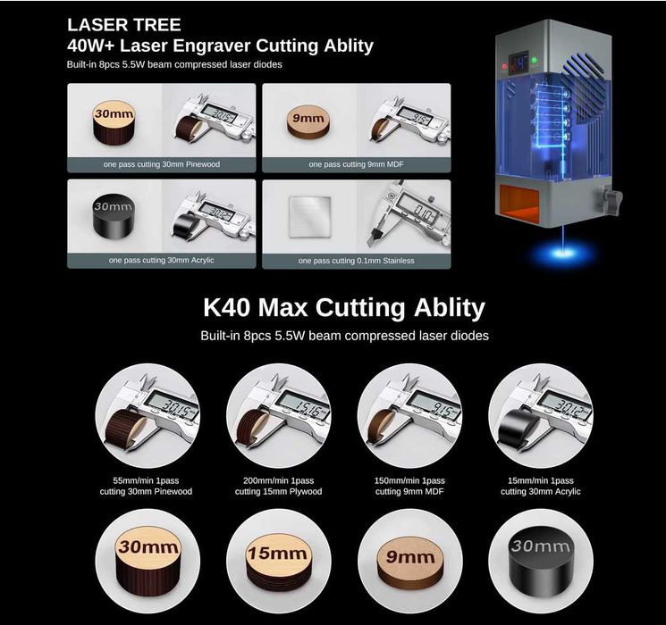 LASER TREE K1 PRO Grawer ploter laserowy grawerka 40W