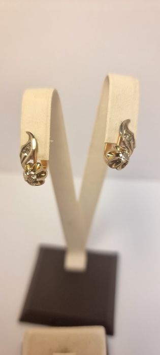 Золотые пусеты топаз,изумруд,коралл,585,583,750 проба бриллиант