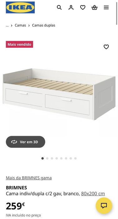 Cama IKEA sem colchão, usado
