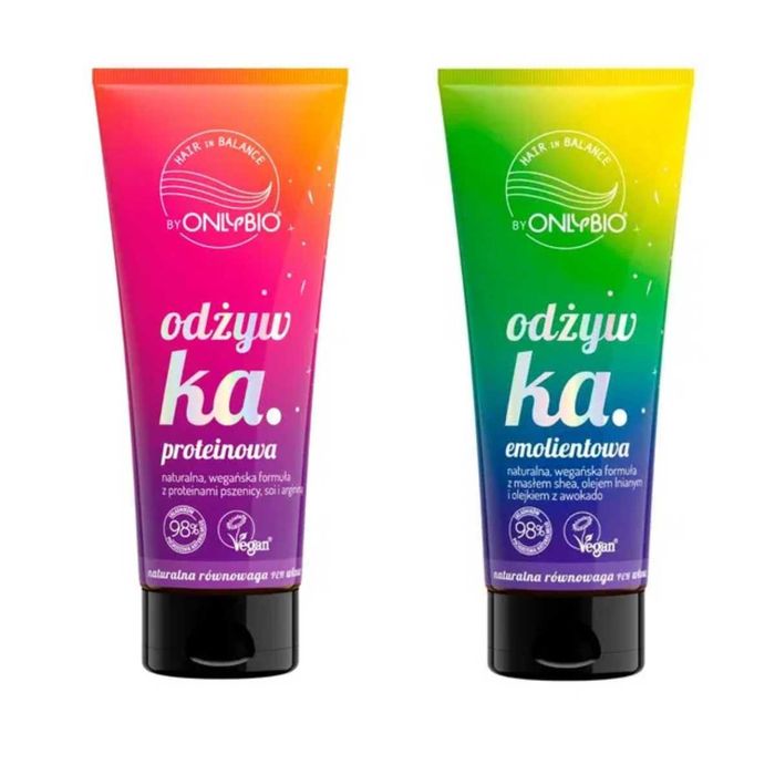 ZESTAW Odżywki do włosów ONLYBIO Hair proteinowa i emolientowa