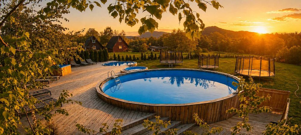 Studio apartament z łazienką balkonem lub tarasem w uroczej chacie z bali.