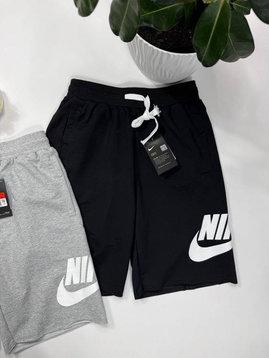 Шорти Nike чоловічі спортивні | Бавовняні літні шорти | Чорні/сірі /Шорти найк чоловічі