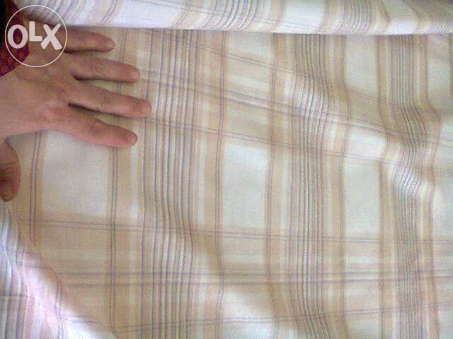 Tecido Decoração Beige branco cinza xadrez