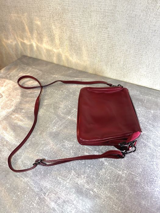 Нова шкіряна сумка (Італія / Vera Pelle) – Ручна робота, Вишнева