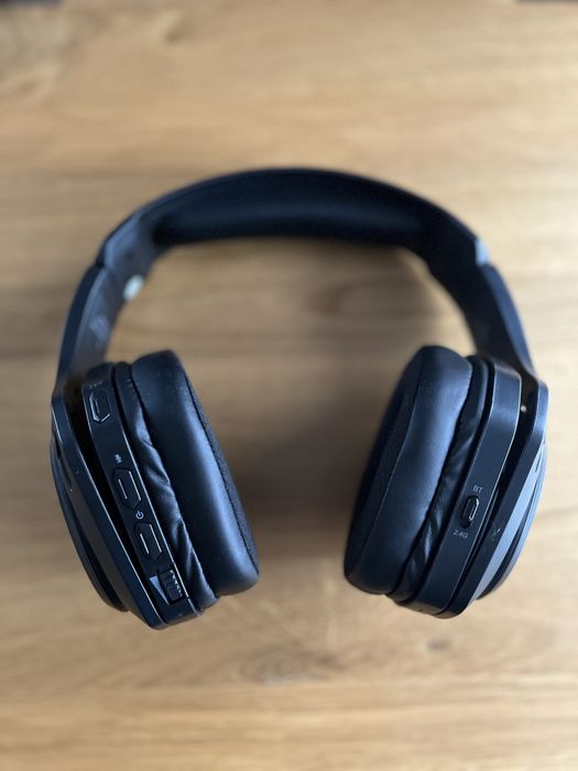 Bezprzewodowe słuchawki gamingowe czarne 2.4 GHz + Bluetooth jak nowe
