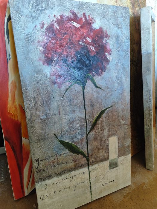Dwa obrazy olejne 50/90.5cm