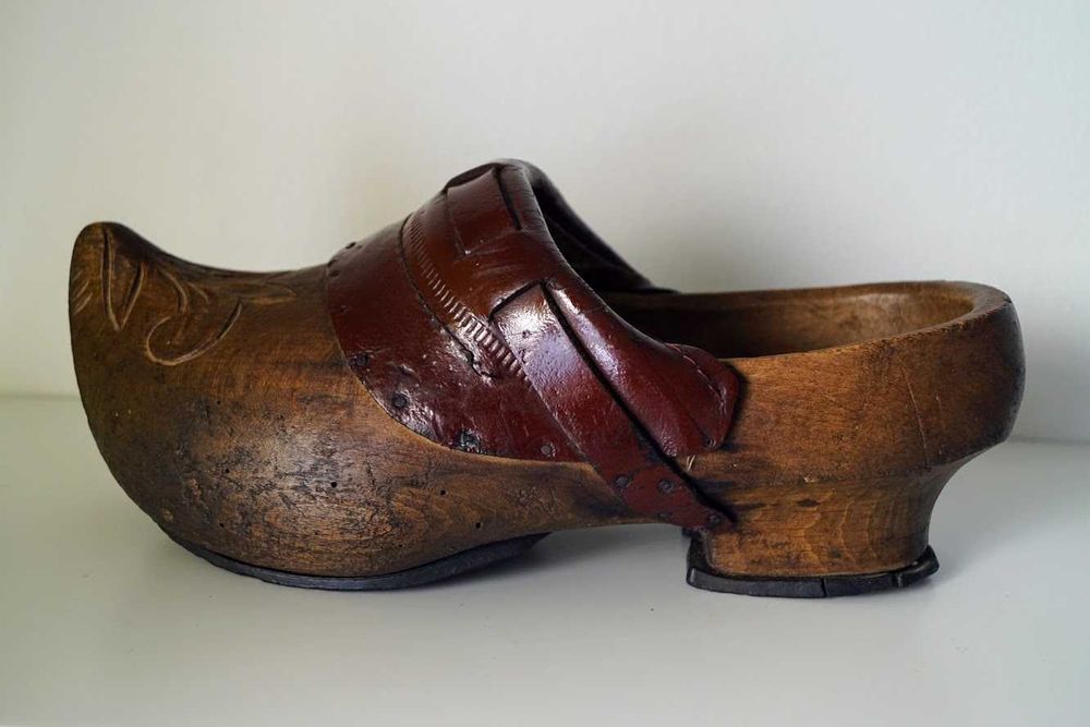 Calçado 1950's genuíno de madeira artesanato tradicional de trabalho