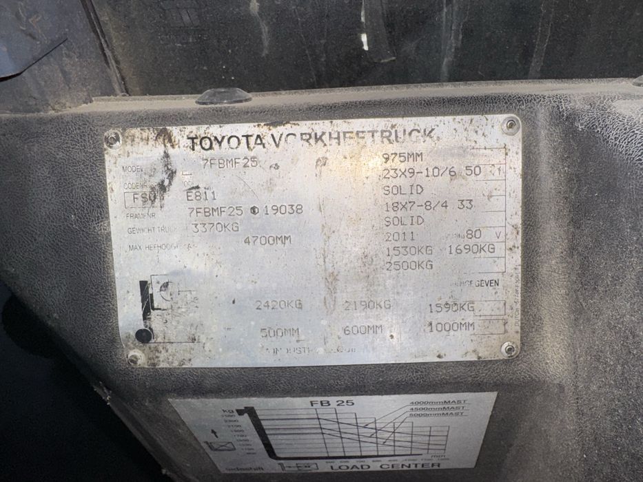 Empilhador Elétrico Toyota 2,5 Ton (usado) 2011