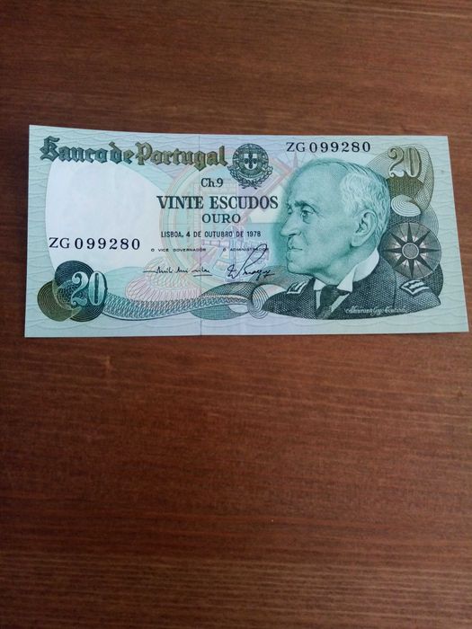 20$00 GAGO Coutinho 4 Outubro 1978 N ZG 099280 COMO Nova BELA ver foto