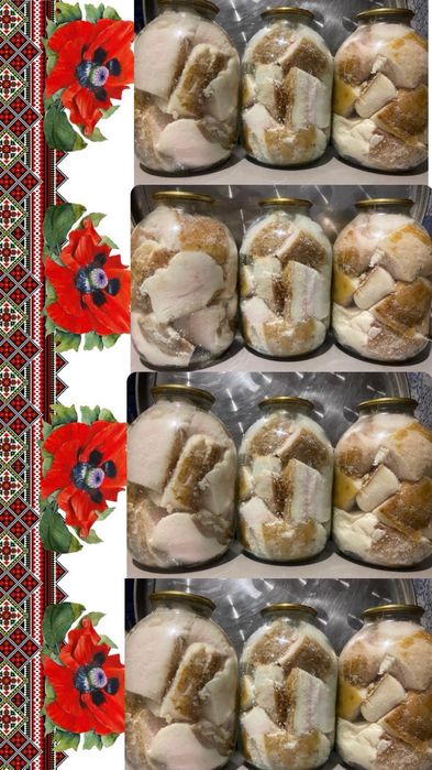 Свіже сало солене в банках