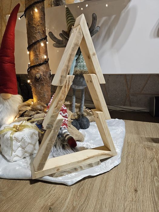Ozdoba Świąteczna ( choinka, gwiazda z drewna)