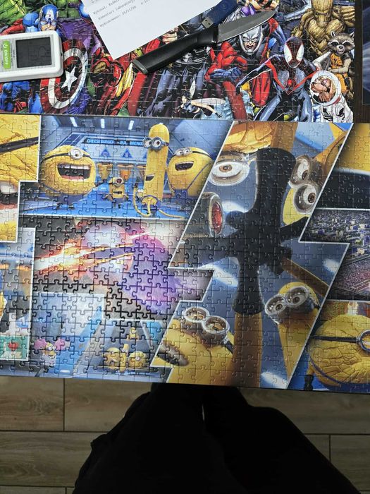 3 Puzzle: minionki, bohaterowie, 3D ze smokiem
