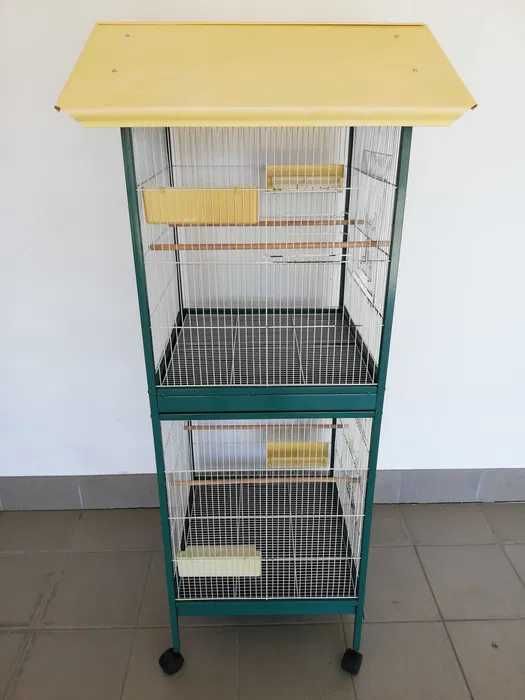 Viveiro de Aves Espaçoso, 2 Pisos com Rodas