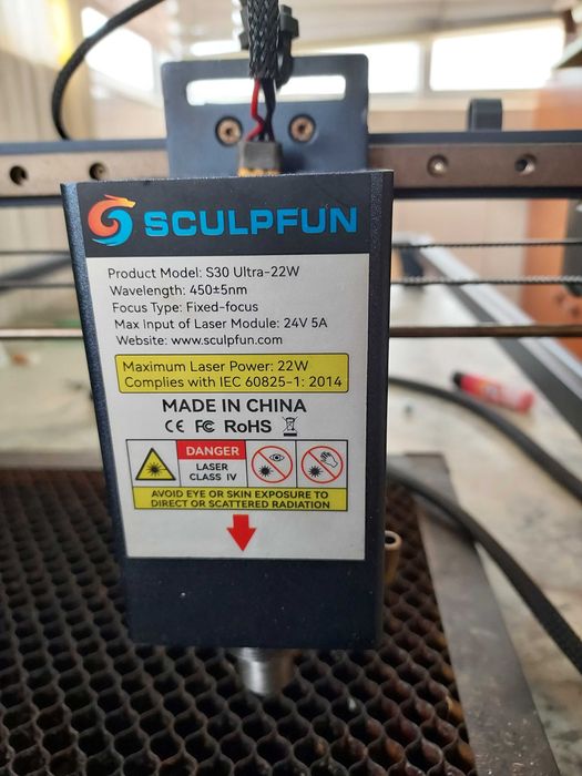 SculpFun S30 22W + acessórios